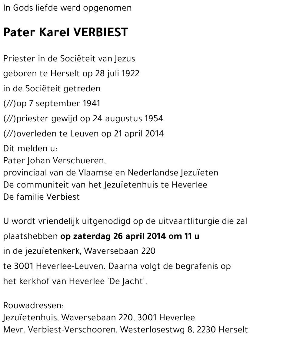 Karel VERBIEST