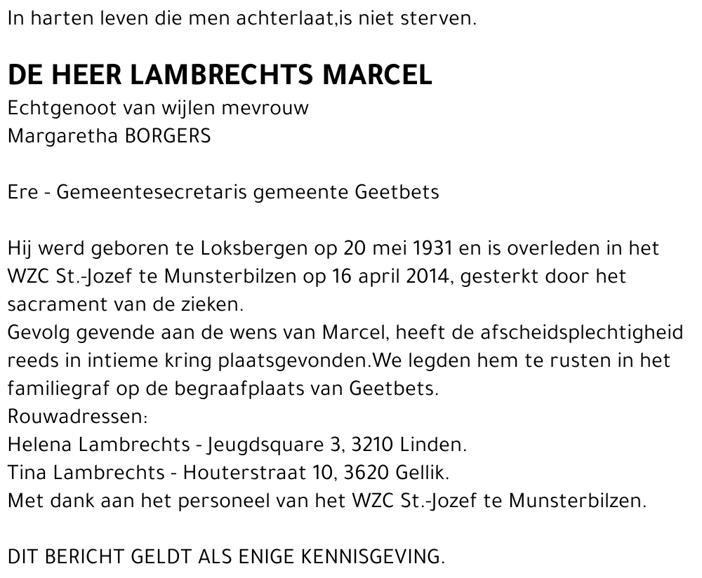 LAMBRECHTS Marcel