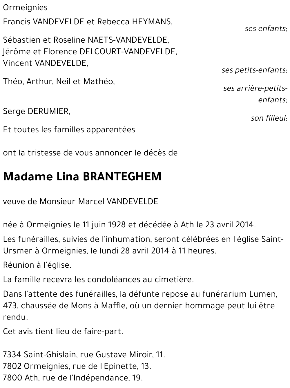 Lina BRANTEGHEM