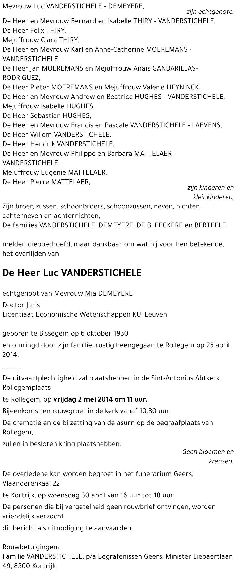 Luc VANDERSTICHELE