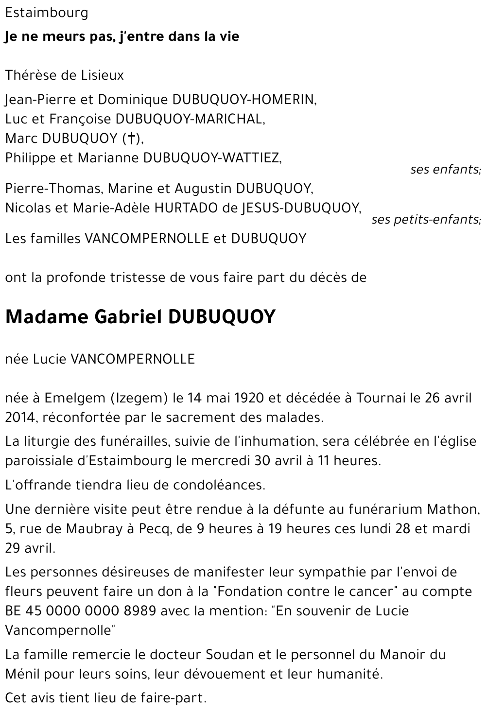 Lucie VANCOMPERNOLLE