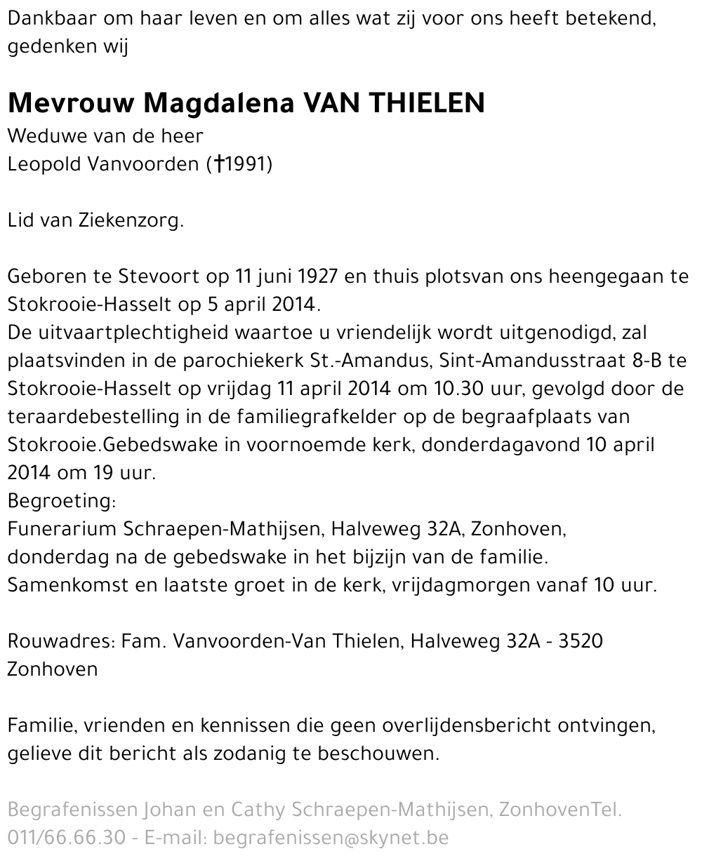 Magdalena Van Thielen