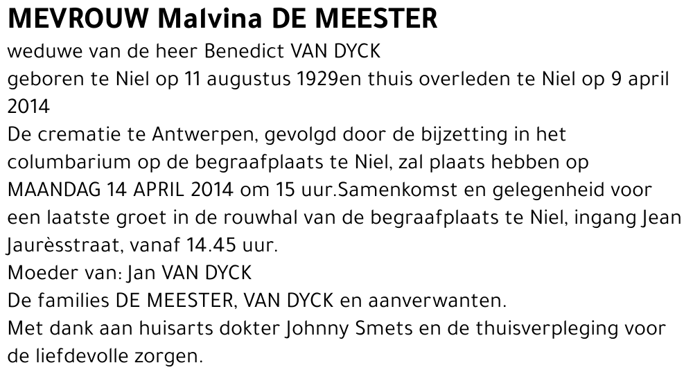 Malvina De Meester