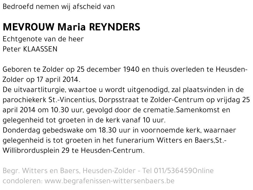 Maria Reynders
