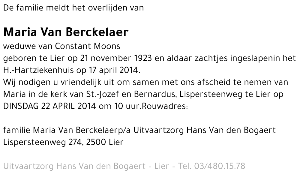Maria Van Berckelaer