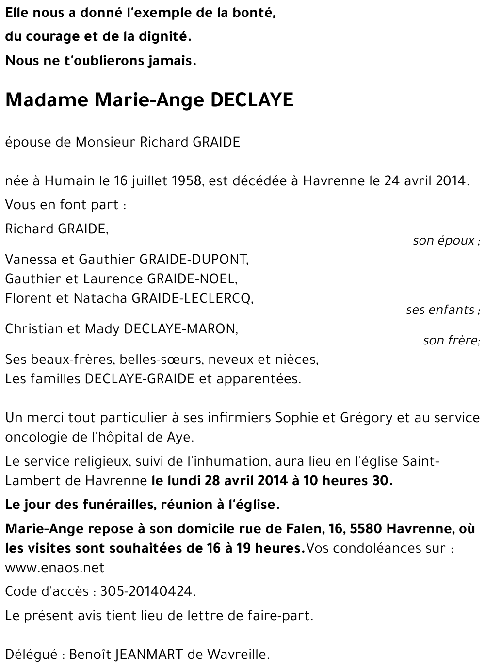 Marie-Ange DECLAYE