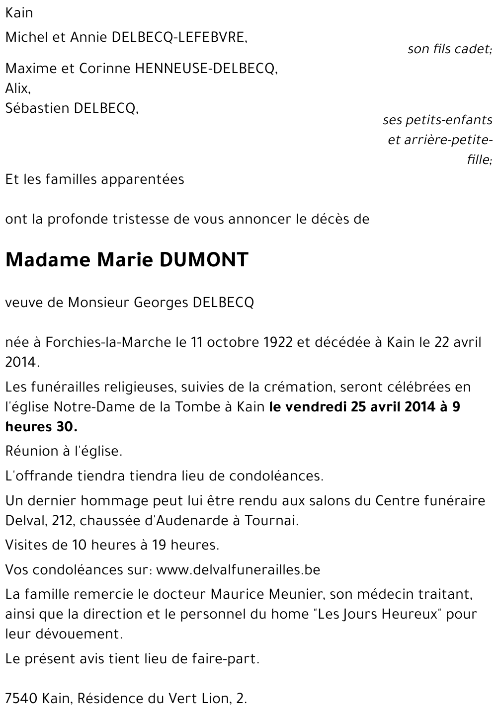 Marie DUMONT