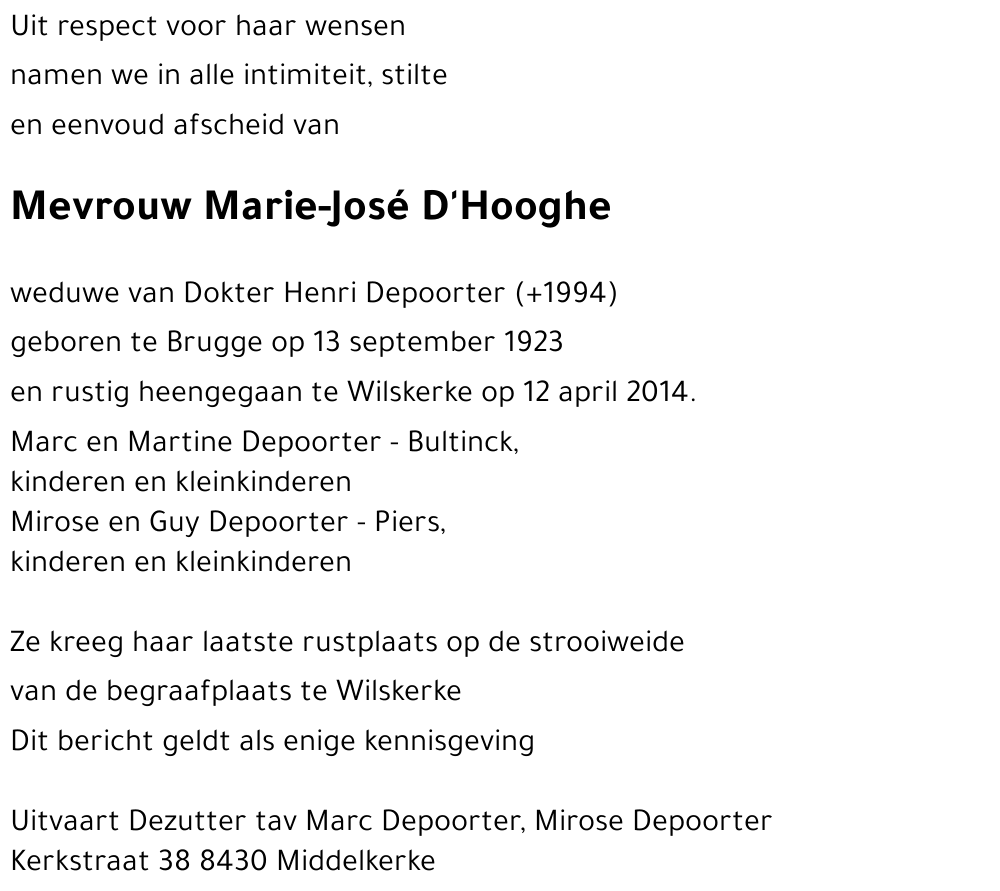 Marie-José D'Hooghe