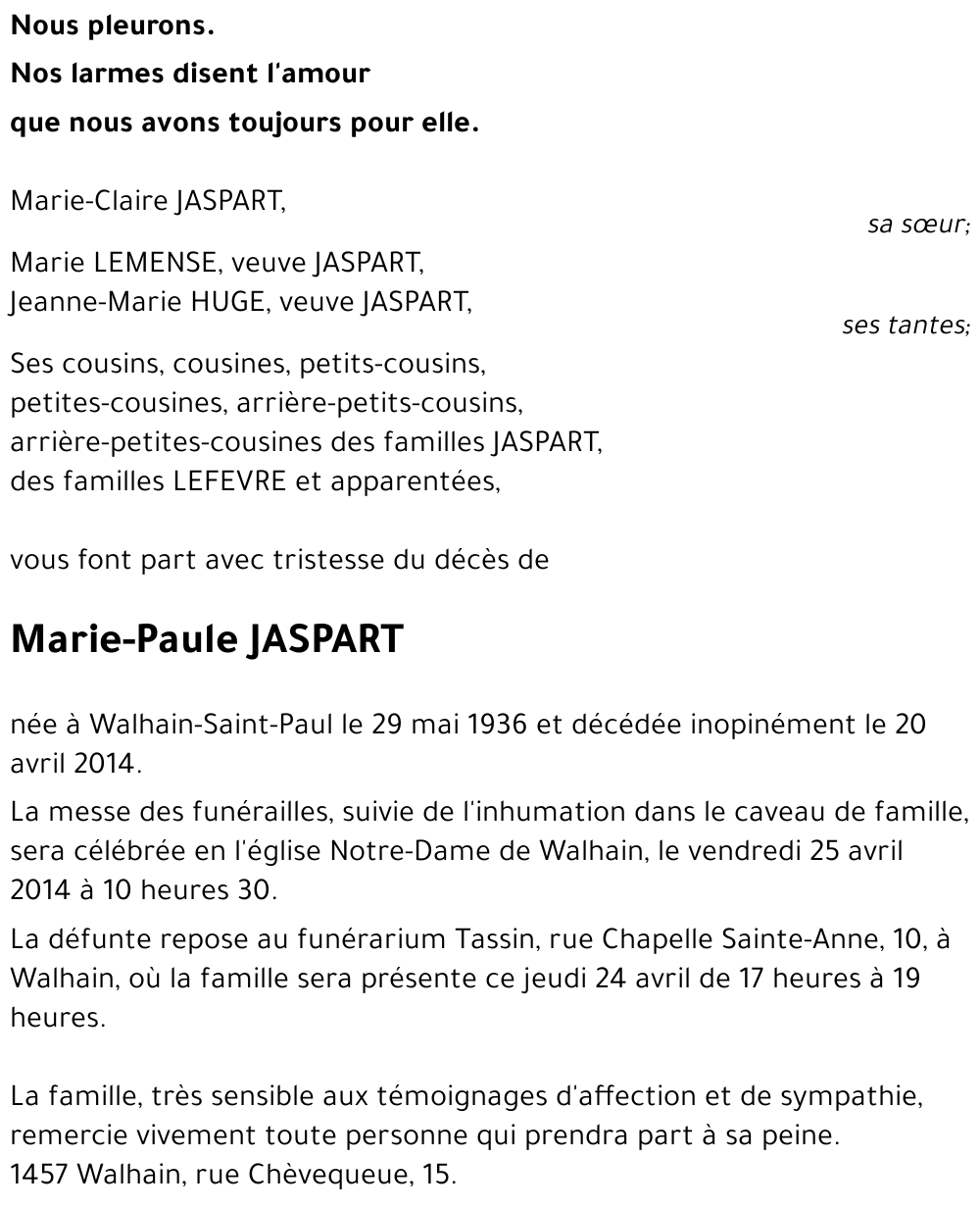 Marie-Paule JASPART