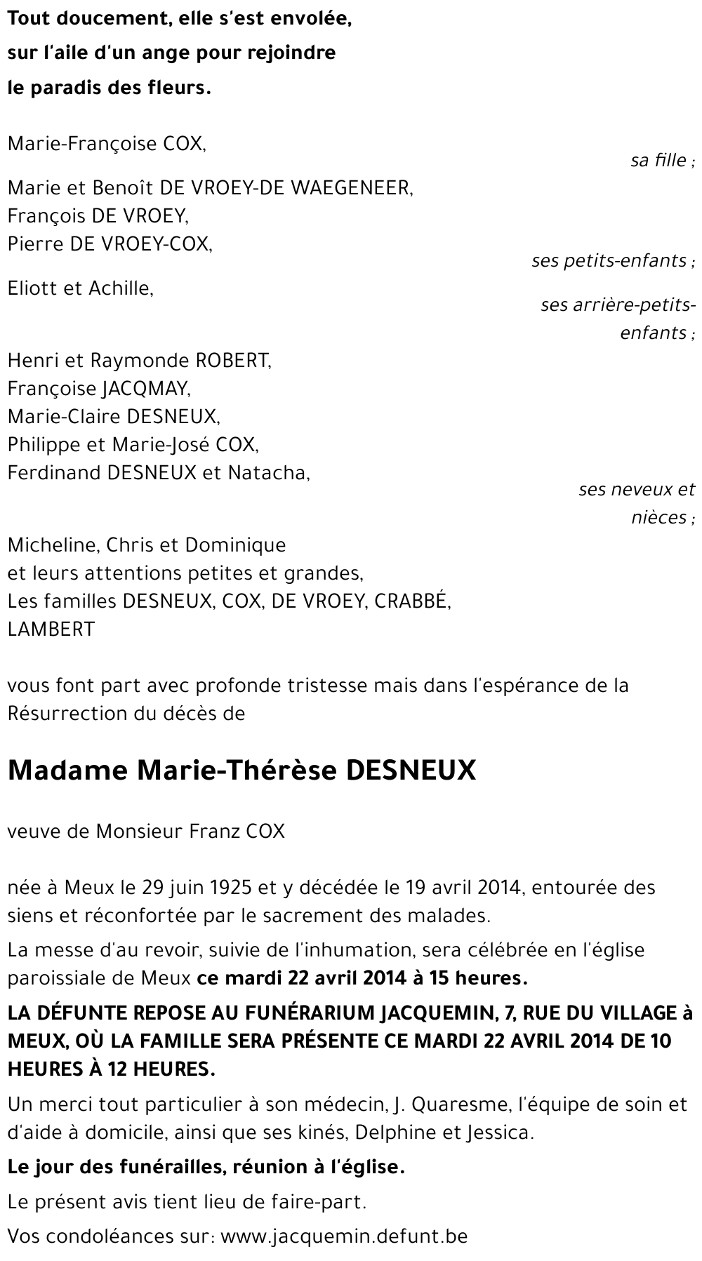 Marie-Thérèse DESNEUX