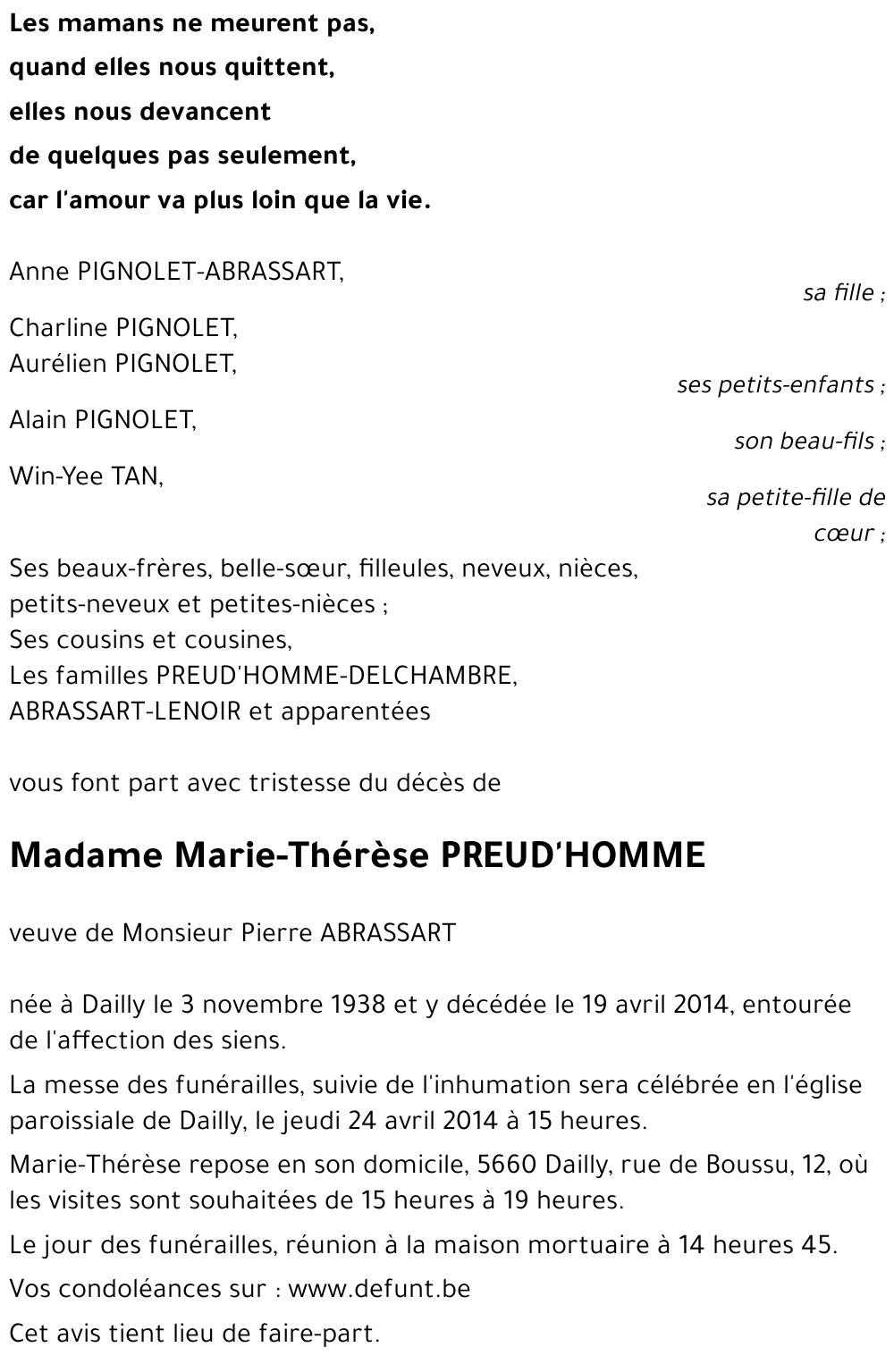 Marie-Thérèse PREUD'HOMME