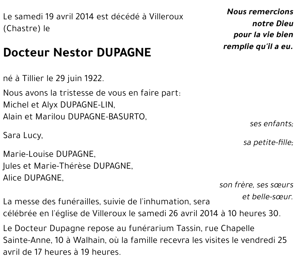 Nestor DUPAGNE