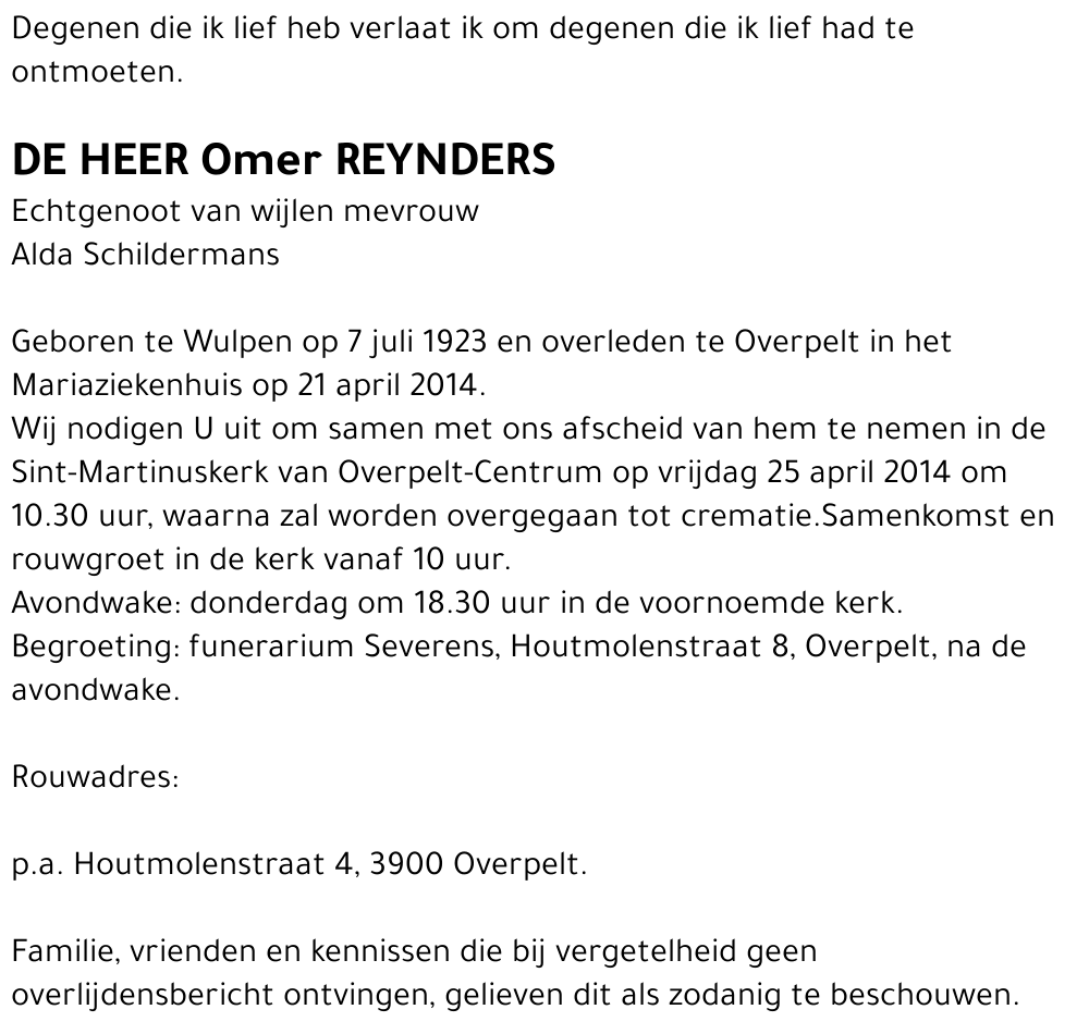 Omer Reynders