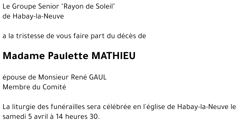Paulette MATHIEU