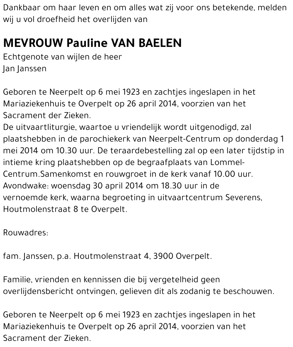 Pauline Van Baelen