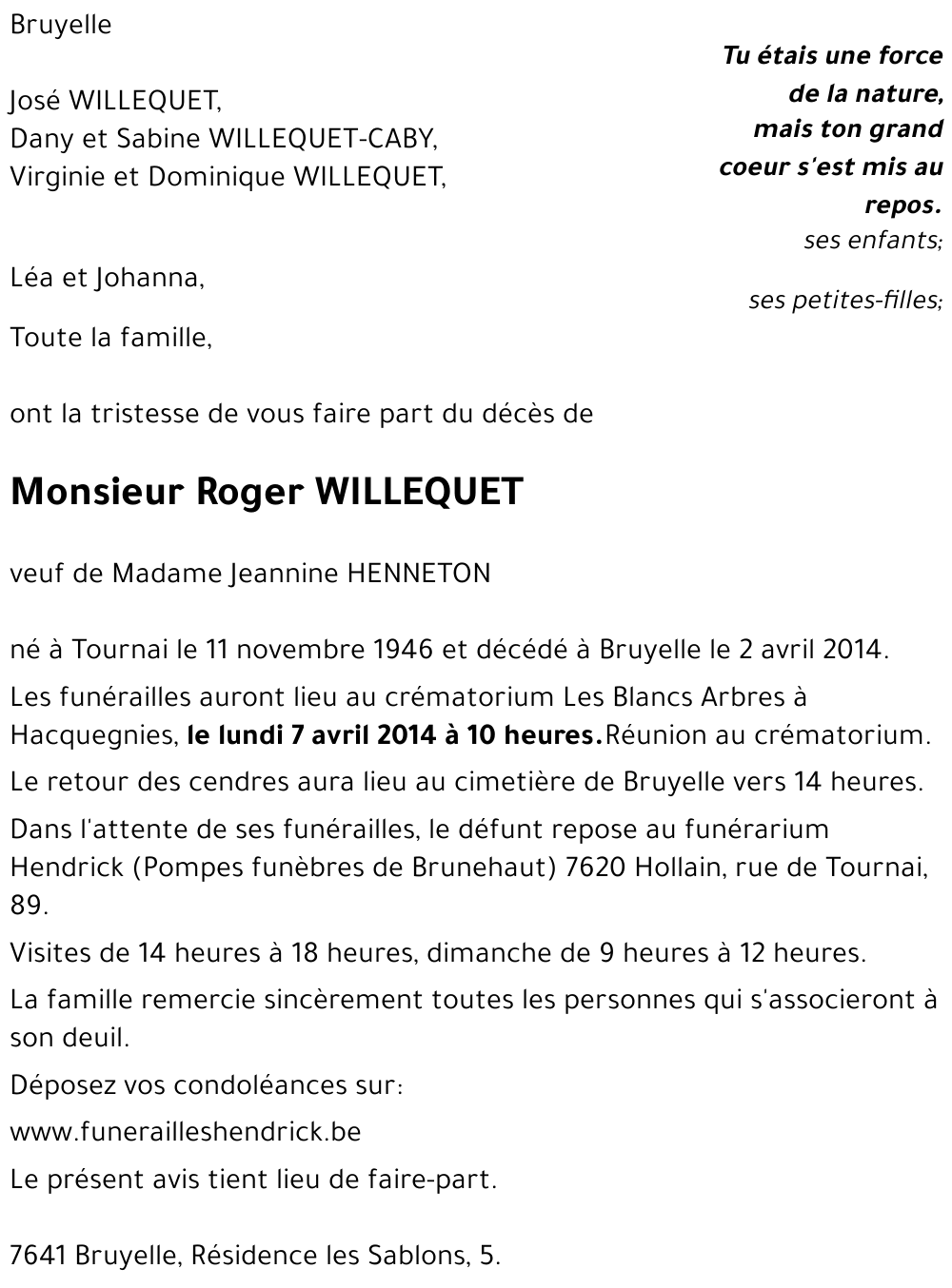 Roger WILLEQUET