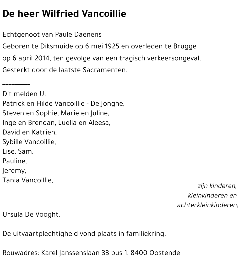 Wilfried Vancoillie