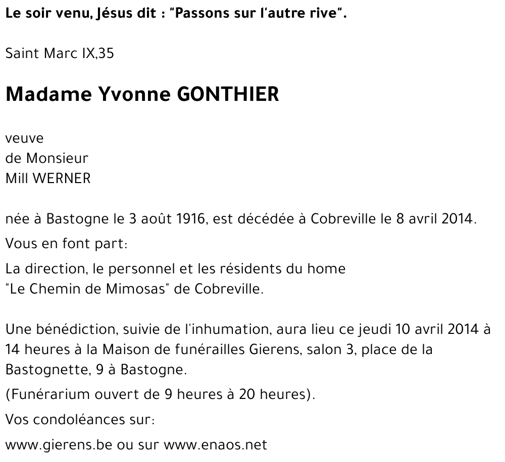 Yvonne GONTHIER