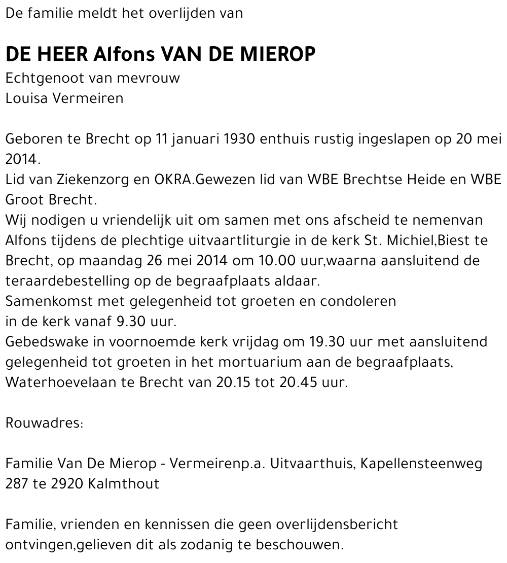 Alfons Van De Mierop