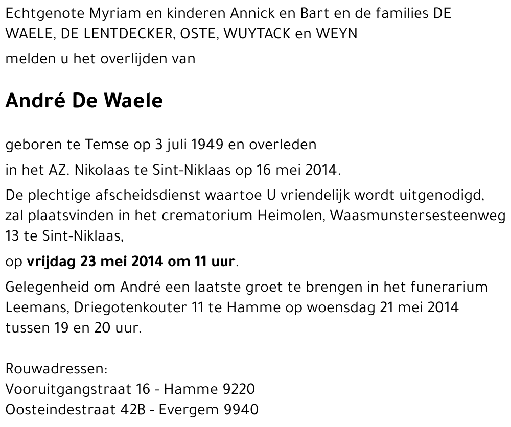 André De Waele