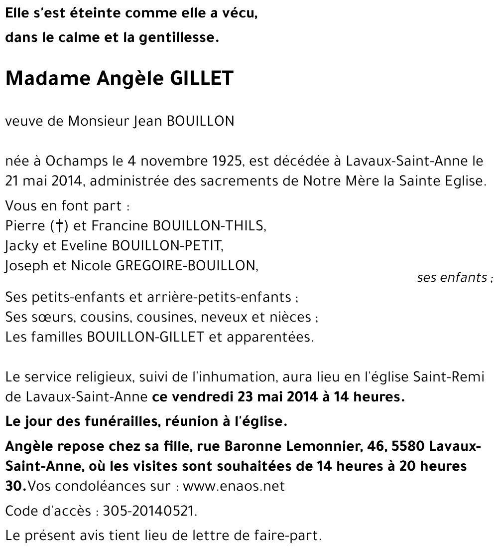 Angèle GILLET
