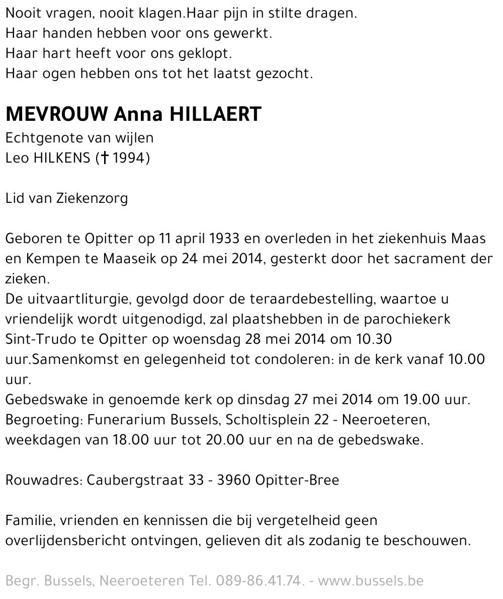 Anna HILLAERT