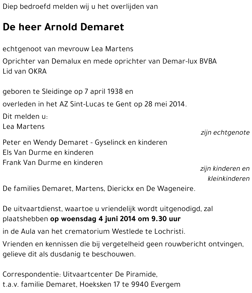 Arnold Demaret