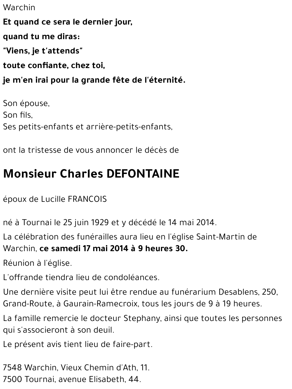 Charles DEFONTAINE