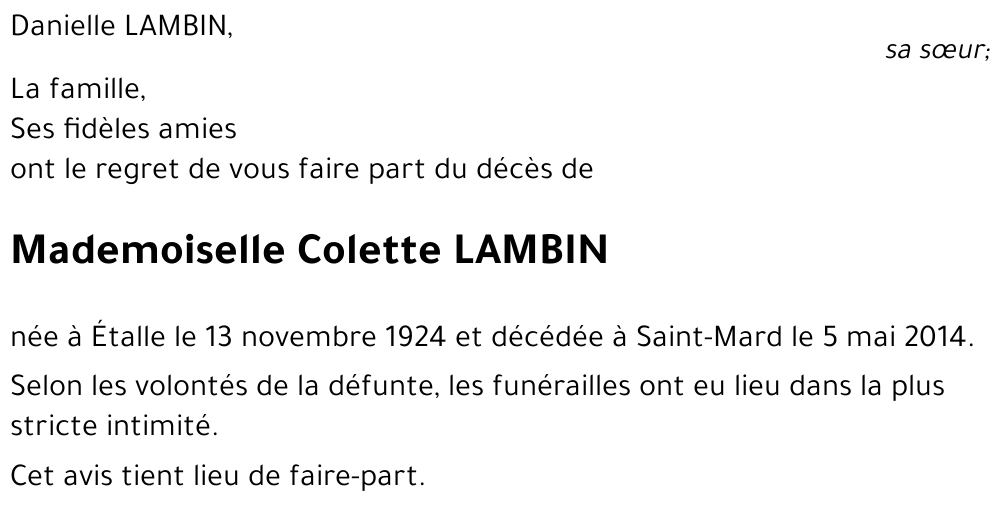 Colette LAMBIN