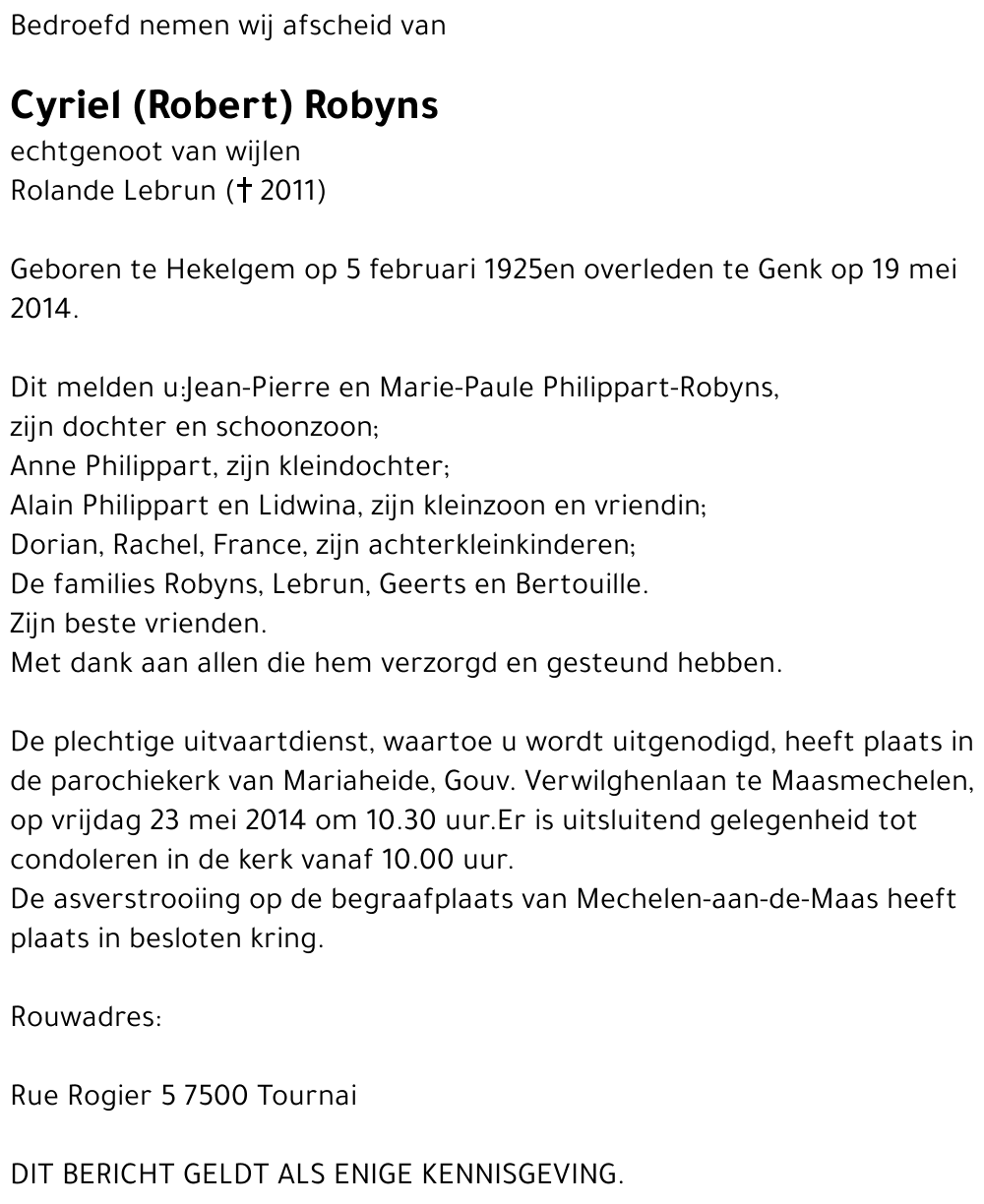 Cyriel (Robert) Robyns