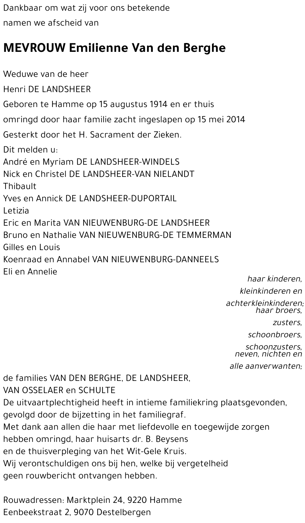 Emilienne Van den Berghe