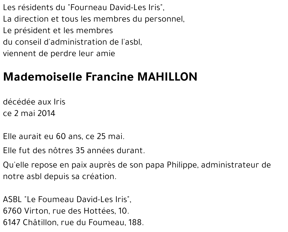 Francine MAHILLON