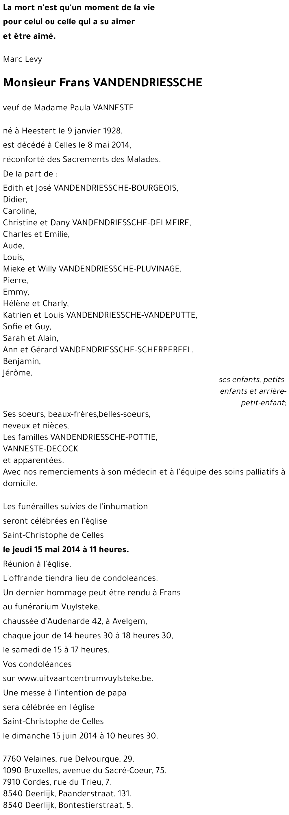 Frans VANDENDRIESSCHE