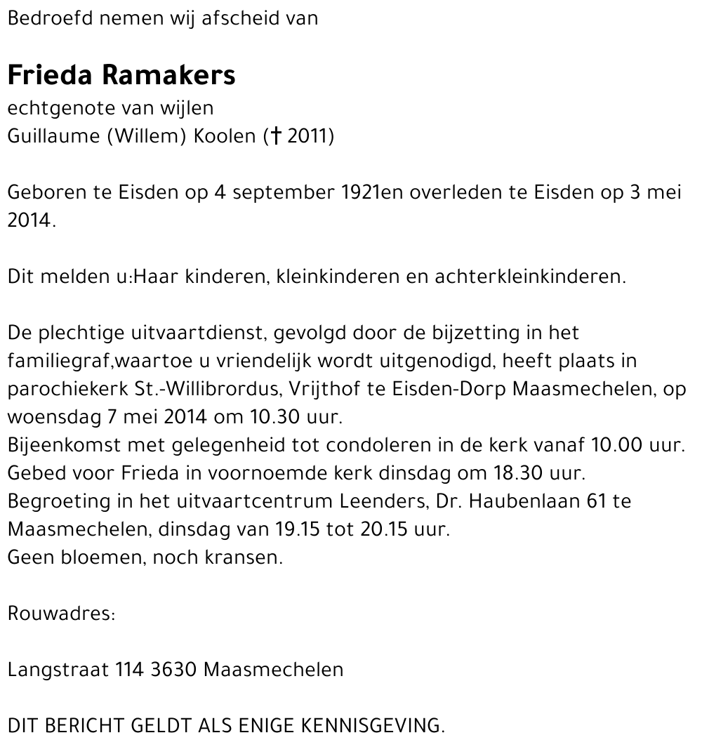 Frieda Ramakers