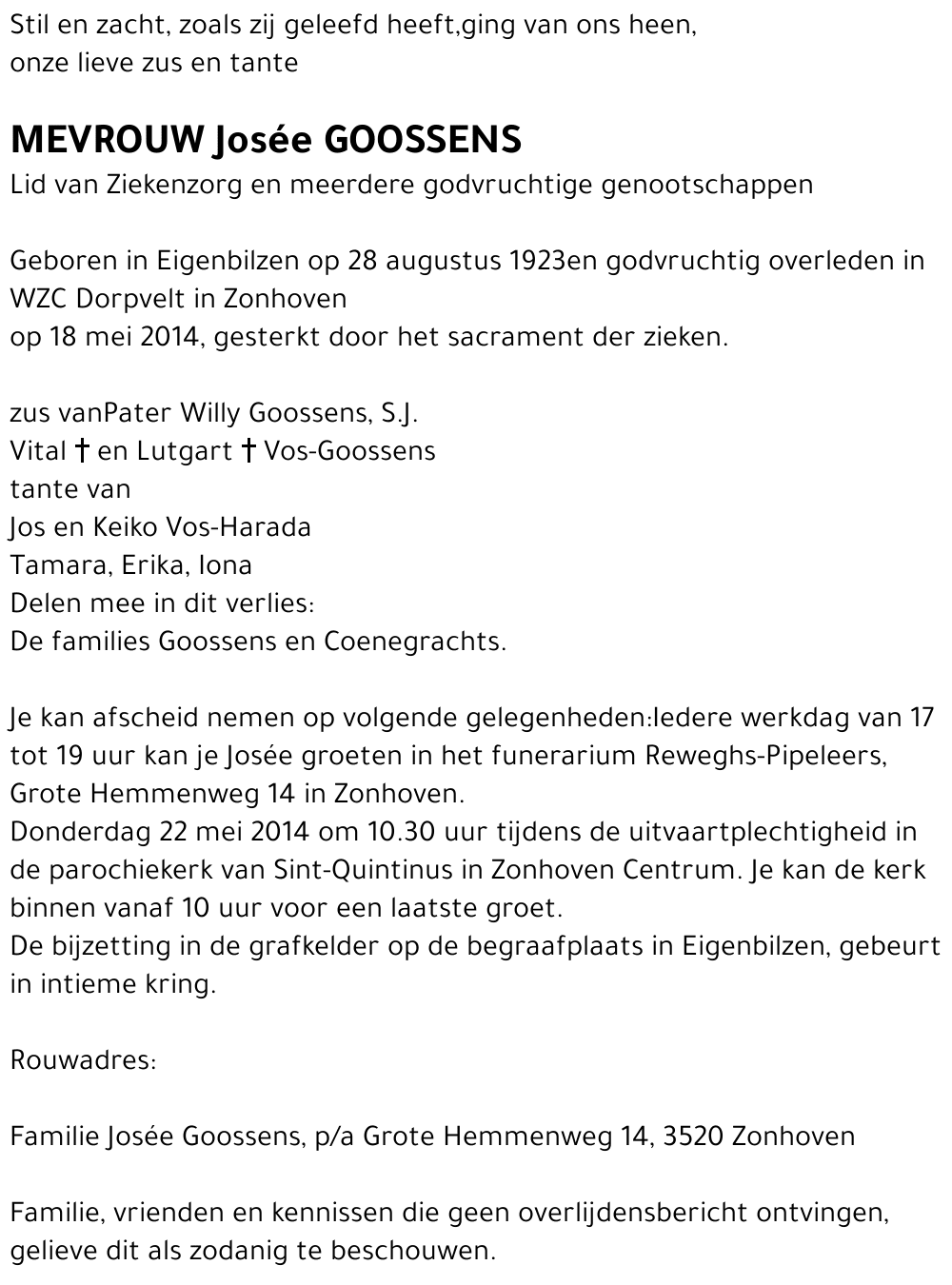 Goossens Josée