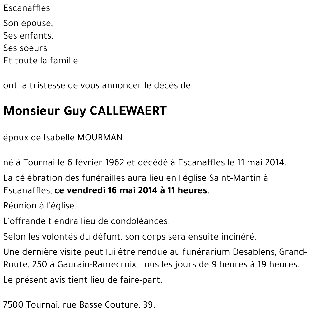 Guy CALLEWAERT