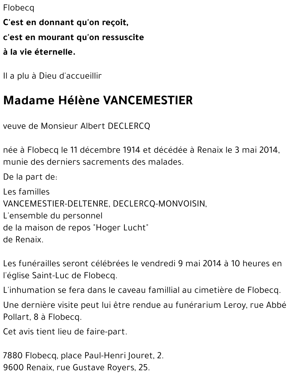 Hélène VANCEMESTIER