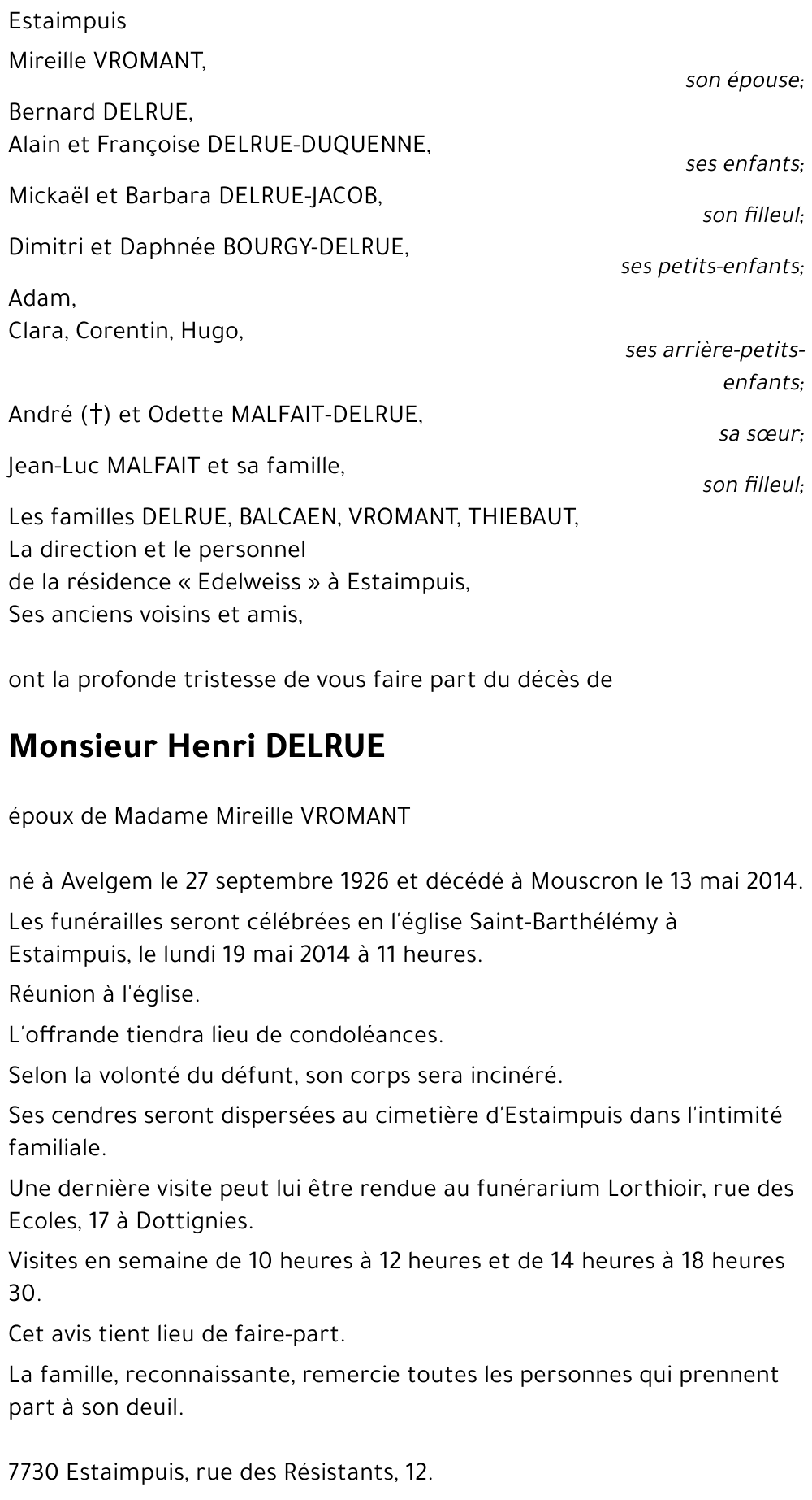 Henri DELRUE