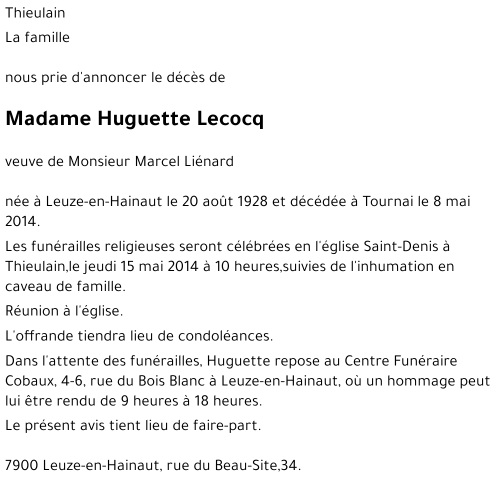Huguette Lecocq