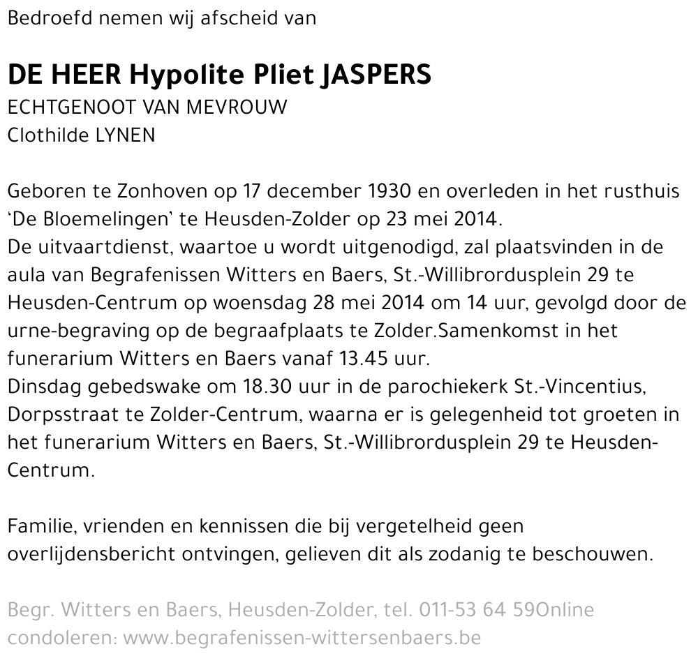 Hypolite Pliet Jaspers