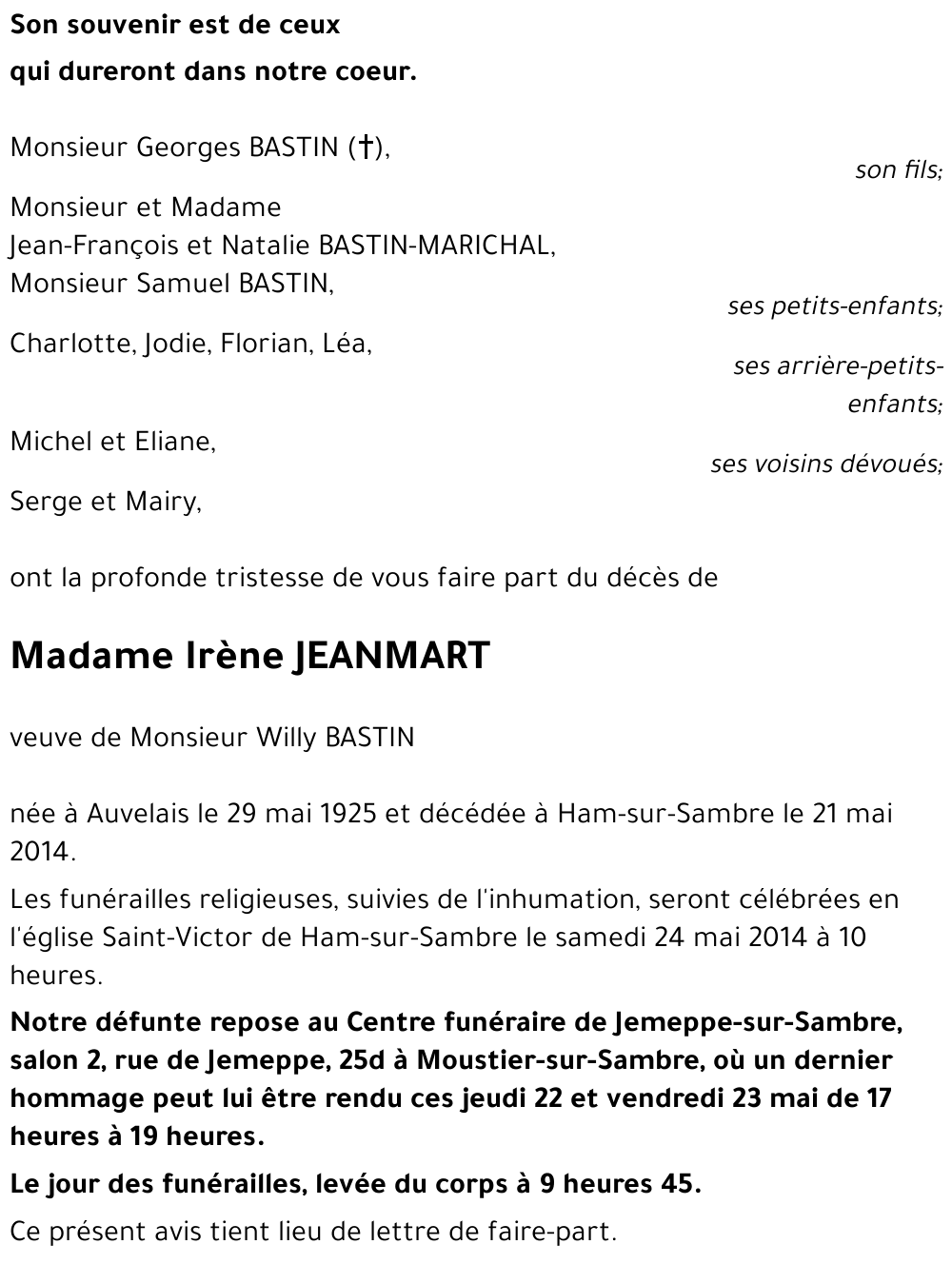 Irène JEANMART