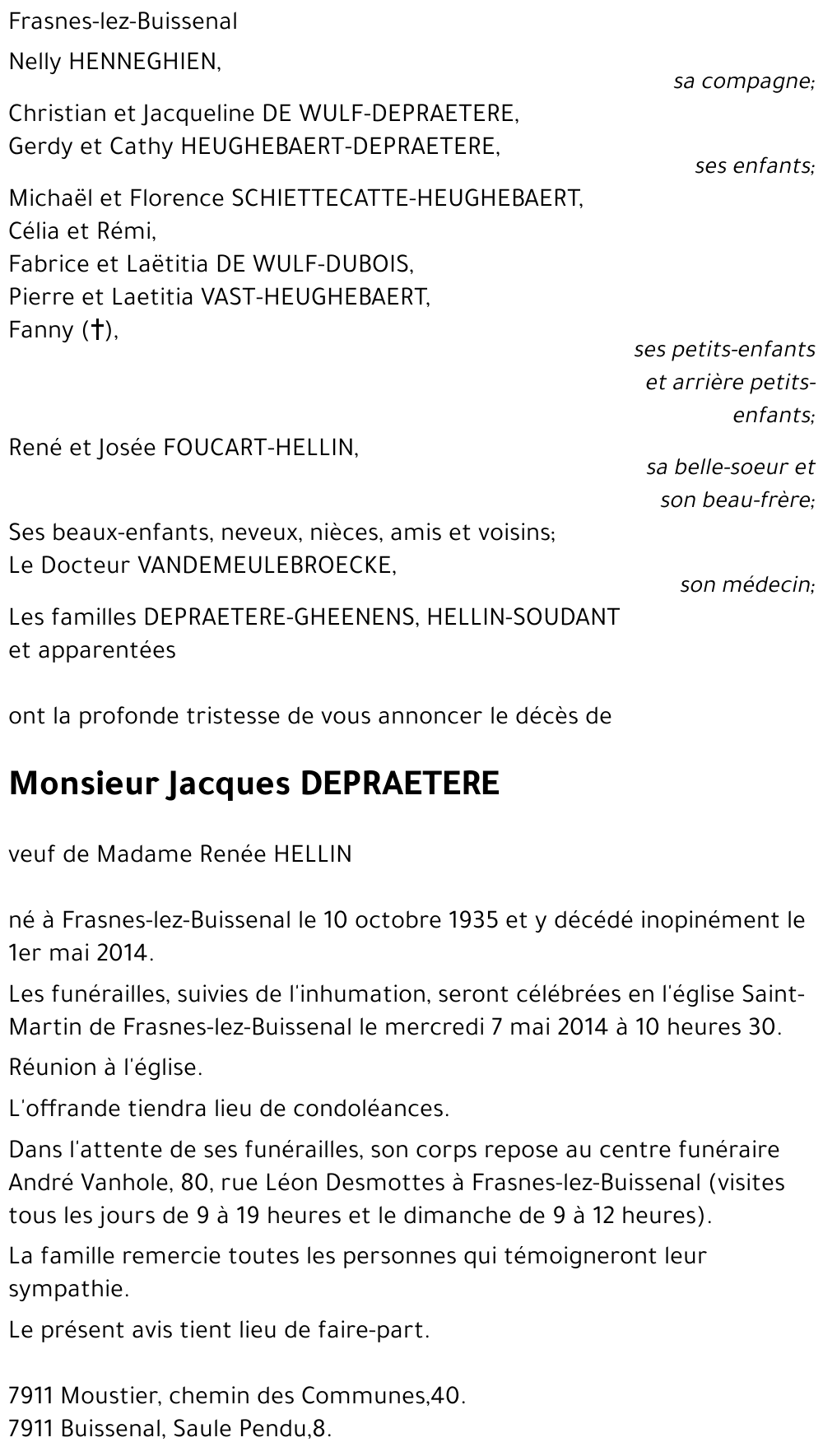 Jacques DEPRAETERE