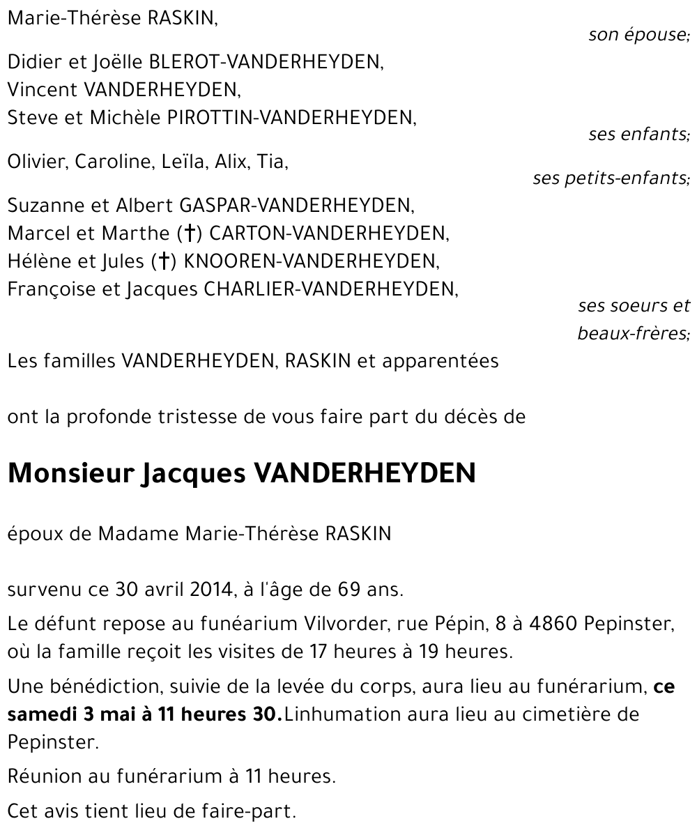 Jacques VANDERHEYDEN