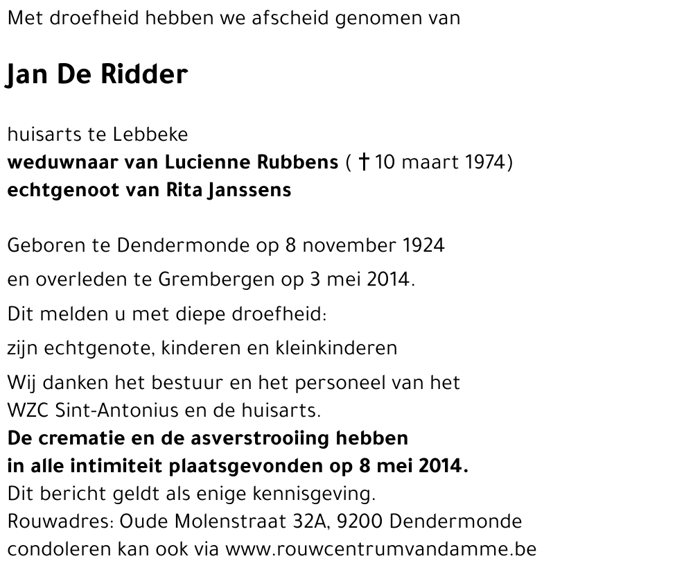 Jan De Ridder