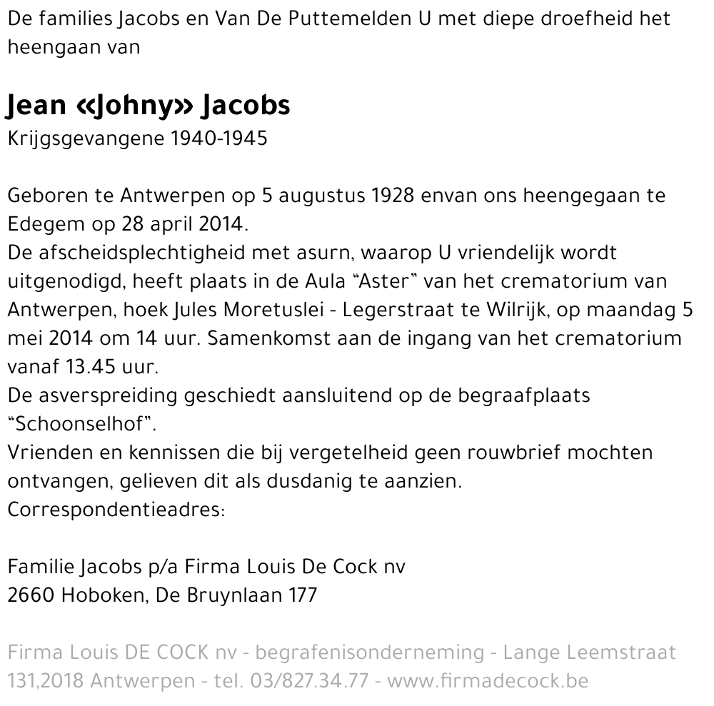 Jean «Johny» Jacobs