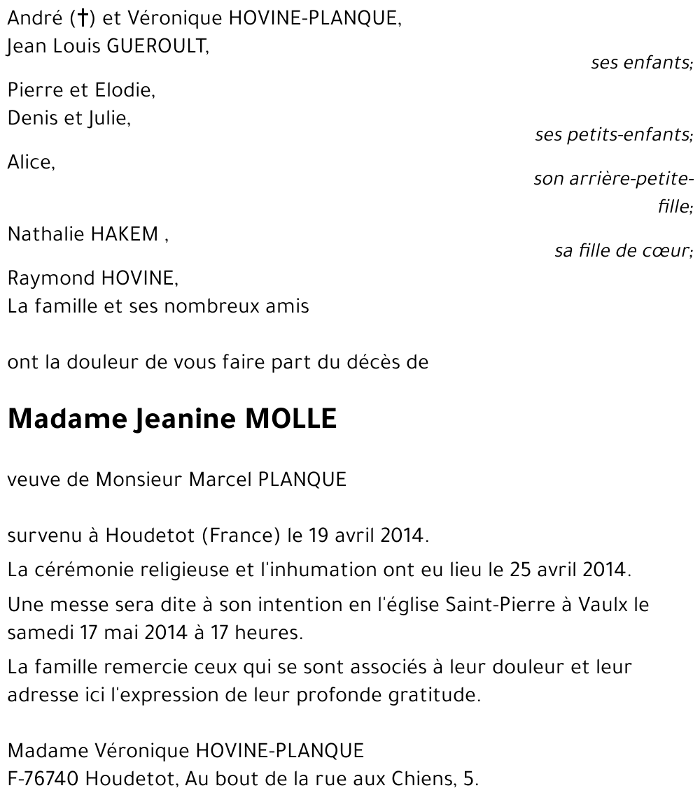 Jeanine MOLLE