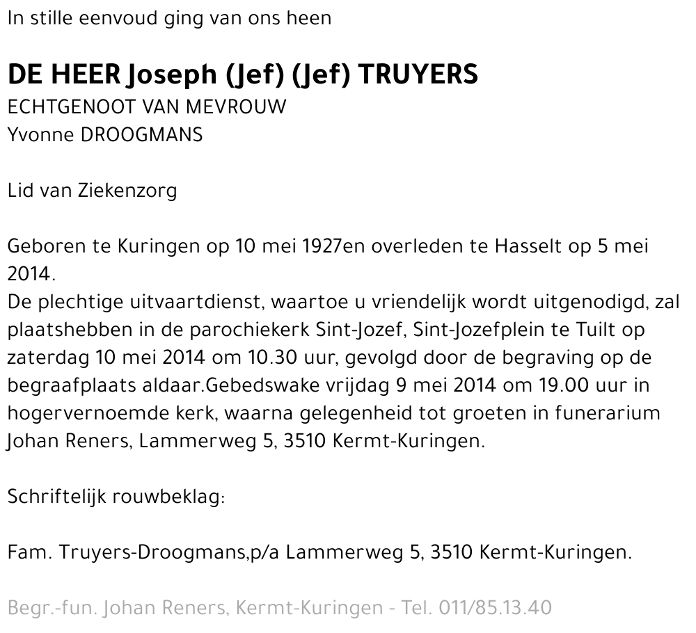 Joseph TRUYERS
