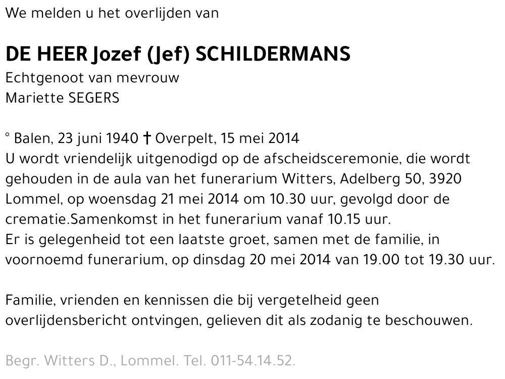 Jozef (Jef) Schildermans