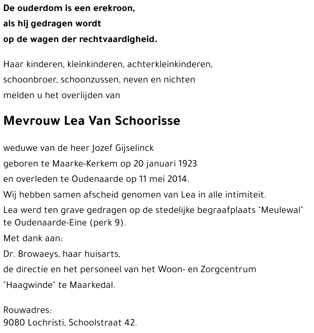 Lea Van Schoorisse