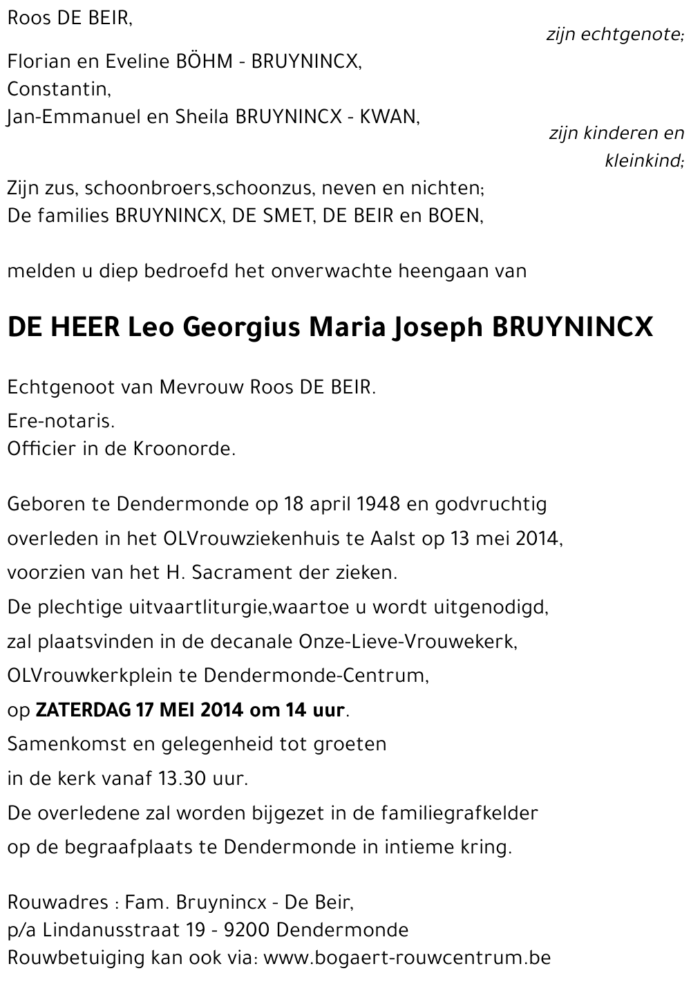 Leo Georgius Maria Joseph BRUYNINCX